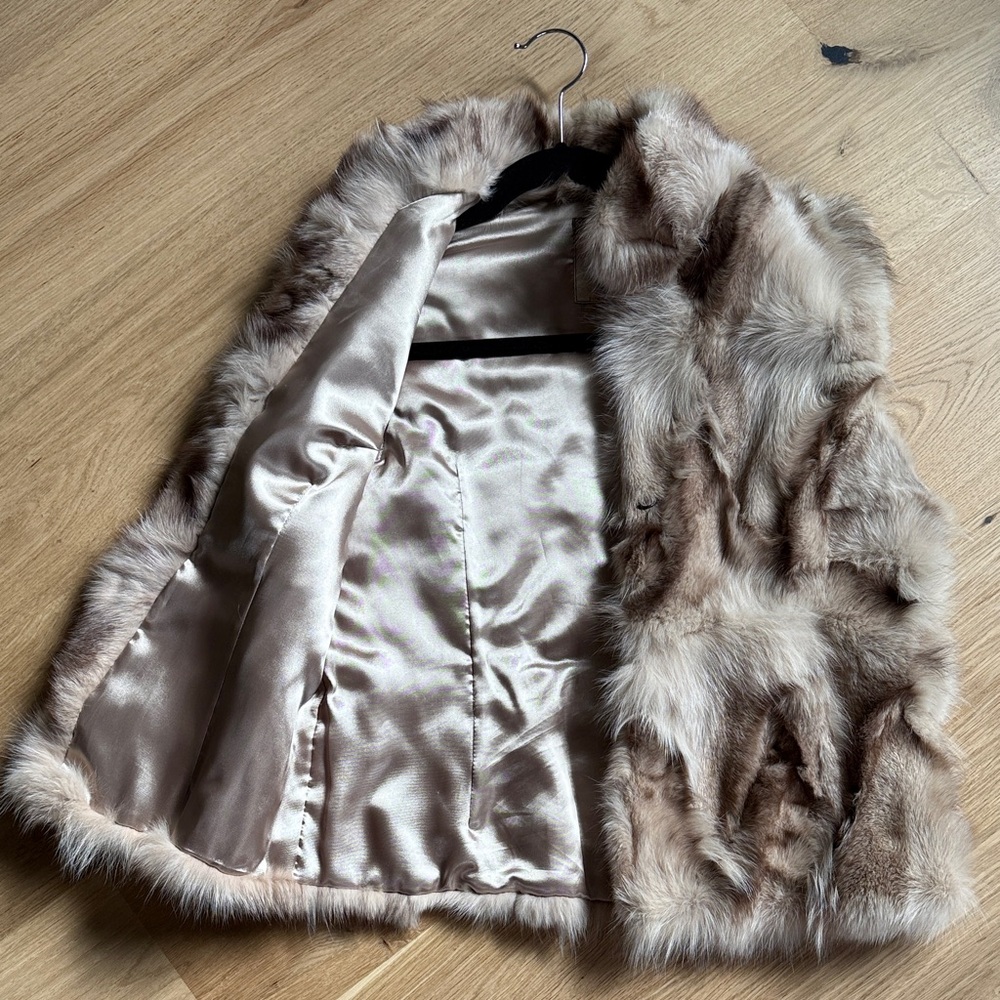 Natural Fur Vintage Vest in Tan